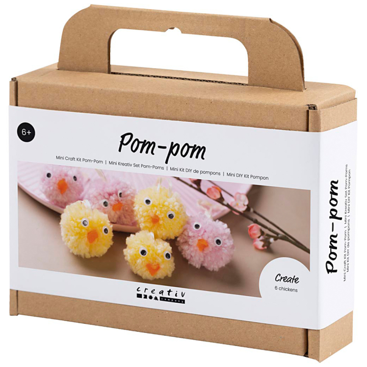 Mini DIY-kit Pompom-kyllinger i gruppen Hobby & Kreativitet / Høytider og sesong / Påskepyssel hos Pen Store (130809)