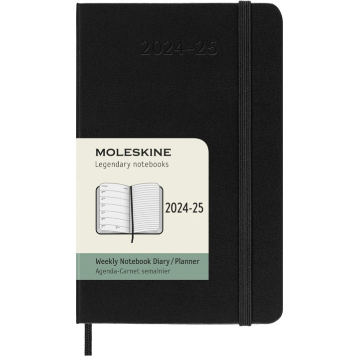 Kalender 18M WeekNote Hard Cover Pocket Black i gruppen  Papir & Blokk / Kalendere / 18 md kalendere hos Pen Store (130882)