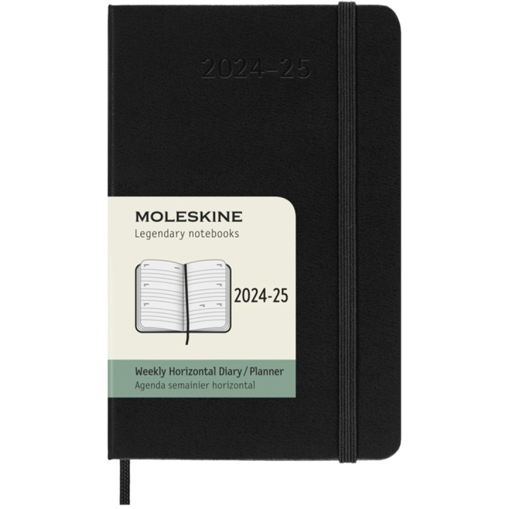 Kalender 18M Weekly Hard Cover Horisontell Pocket Black i gruppen  Papir & Blokk / Kalendere / 18 md kalendere hos Pen Store (130885)