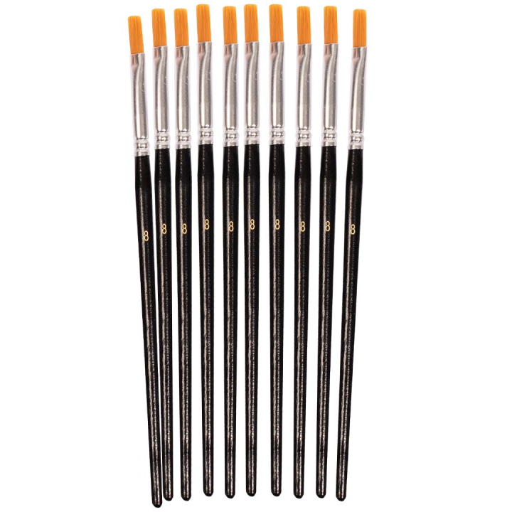Syntetisk pensel flat 10 stk i gruppen Kids / Barnehåndverk og maling / Barnepensler hos Pen Store (131291)