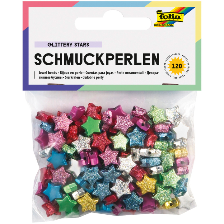 Glitterperler Stjerner 120-pakke i gruppen Kids / Kul og læring / Smykker og perler / Perler hos Pen Store (131535)