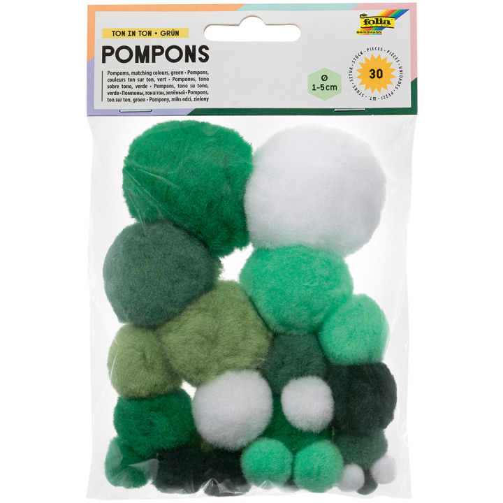 Pompoms Grønn 30-pakke i gruppen Hobby & Kreativitet / Skape / Håndverk og DIY hos Pen Store (131635)