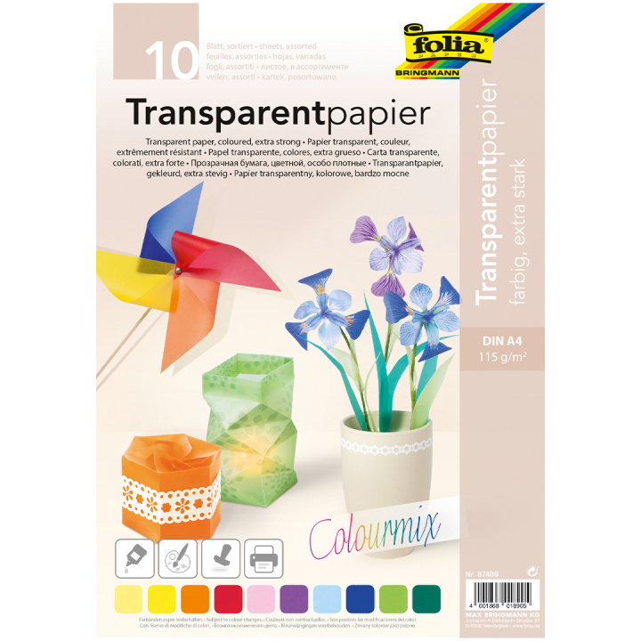 Transparent papir 115 g/m² 10-pakke i gruppen Kids / Kul og læring / Papir og Tegneblokker hos Pen Store (131658)