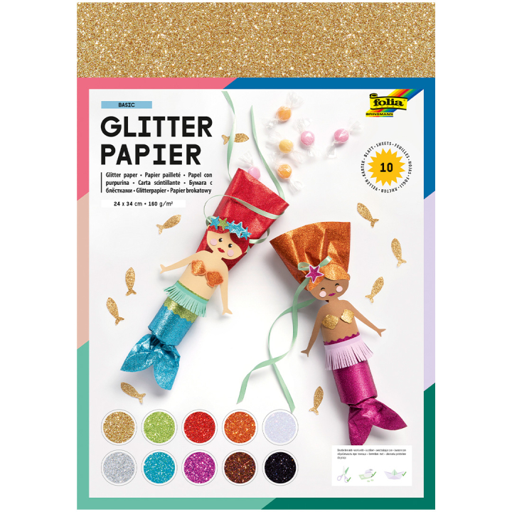 Glitterpapir 10 Ark i gruppen Kids / Kul og læring / Papir og Tegneblokker / Glitterpapir hos Pen Store (131659)