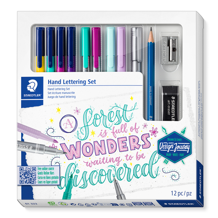 Hand Lettering Set 12 deler i gruppen Hobby & Kreativitet / Kalligrafi / Lettering sett hos Pen Store (131924)