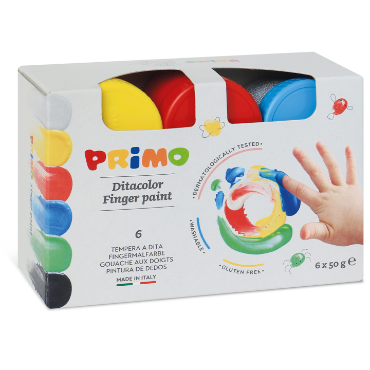 Fingerfarge 50g 6-sett i gruppen Kids / Barnehåndverk og maling / Fingermaling hos Pen Store (132080)