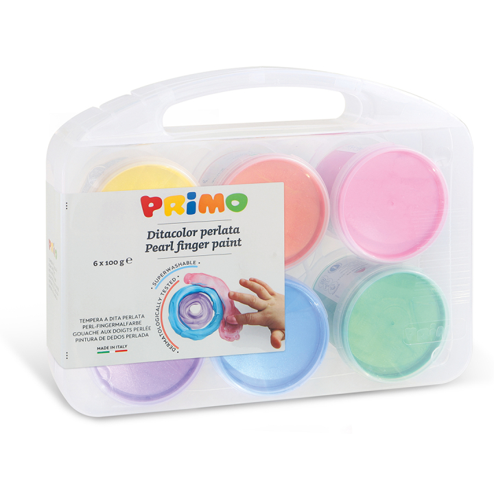 Fingerfarge Pearlescent-sett 6x100g i gruppen Kids / Barnehåndverk og maling / Maling for barn / Fingermaling hos Pen Store (132084)