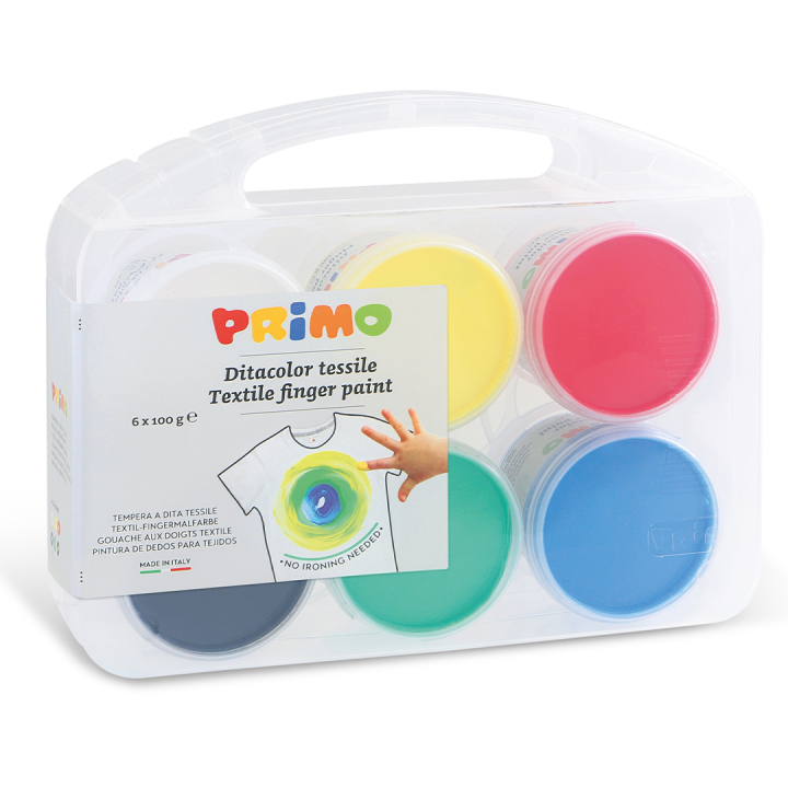 Fingerfarge for tekstil Basic-sett 6x100g i gruppen Kids / Barnehåndverk og maling / Fingermaling hos Pen Store (132088)