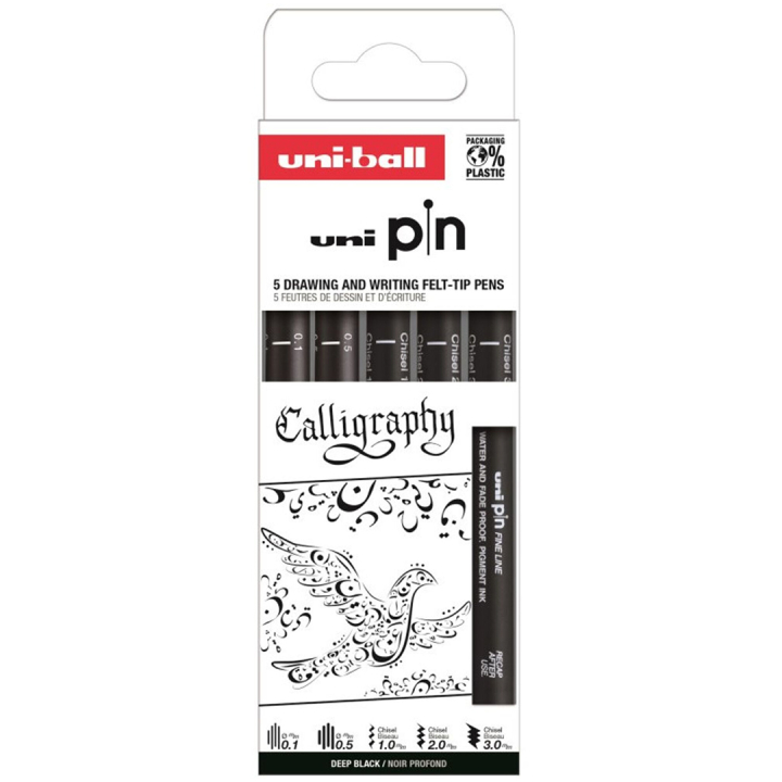 Pin Fineliner 5-set Calligraphy i gruppen Hobby & Kreativitet / Kalligrafi / Kalligrafipenner hos Pen Store (132724)