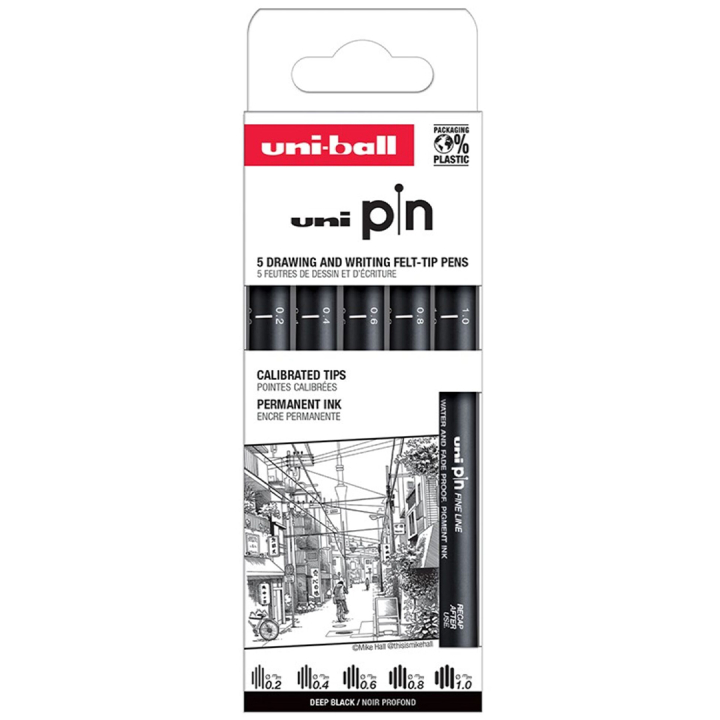 Pin Fineliner 5-set Classic 2 i gruppen Penner / Skrive / Fineliners hos Pen Store (132727)