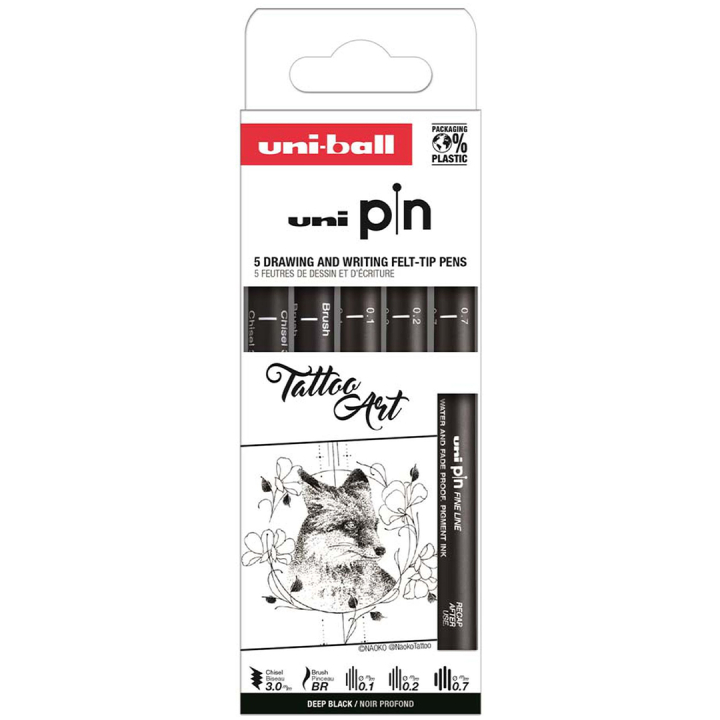 Pin Fineliner 5-set Tattoo Art i gruppen Penner / Skrive / Fineliners hos Pen Store (132730)