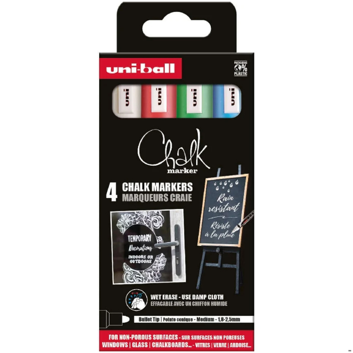 Chalk Marker PWE-5M 4-set No 1 i gruppen Penner / Merking og kontor / Merkepenner hos Pen Store (132735)