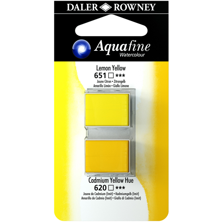 Aquarelle Half-pan Duo Lemon Yellow/Cad Yellow Hue i gruppen Kunstnermateriell / Kunstnerfarge / Akvarellmaling hos Pen Store (132888)