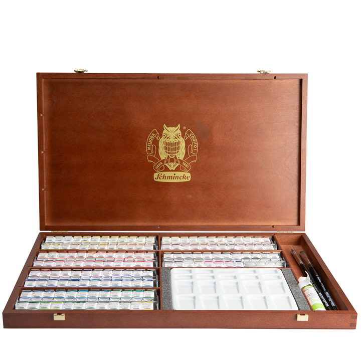 Horadam Aquarell Wood 140-set i gruppen Kunstnermateriell / Kunstnerfarge / Akvarellmaling / Akvarellmaling i kopp hos Pen Store (132973)