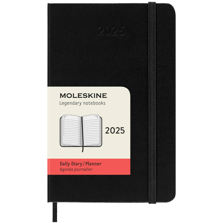 12M Daily Kalender 2025 Hardcover Pocket Black i gruppen  Papir & Blokk / Kalendere / 12 md kalendere hos Pen Store (133770)