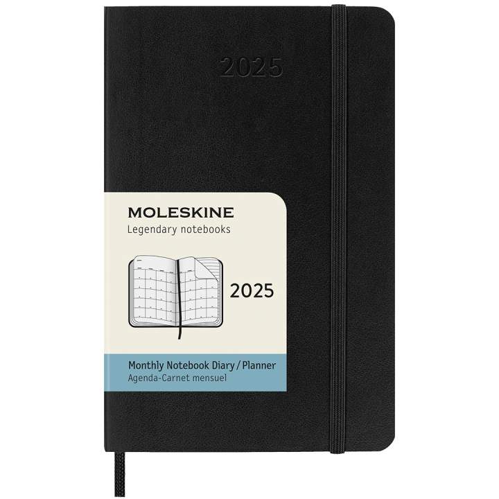 12M Monthly Kalender 2025 Softcover Pocket Black i gruppen  Papir & Blokk / Kalendere / 12 md kalendere hos Pen Store (133778)