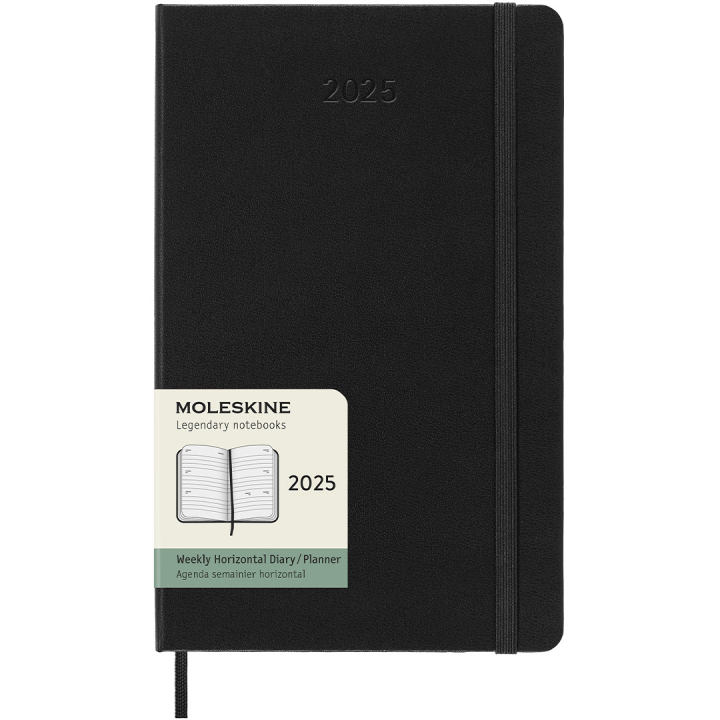 12M Weekly Planner Horizontal 2025 Hardcover Large Black i gruppen  Papir & Blokk / Kalendere / 12 md kalendere hos Pen Store (133788)