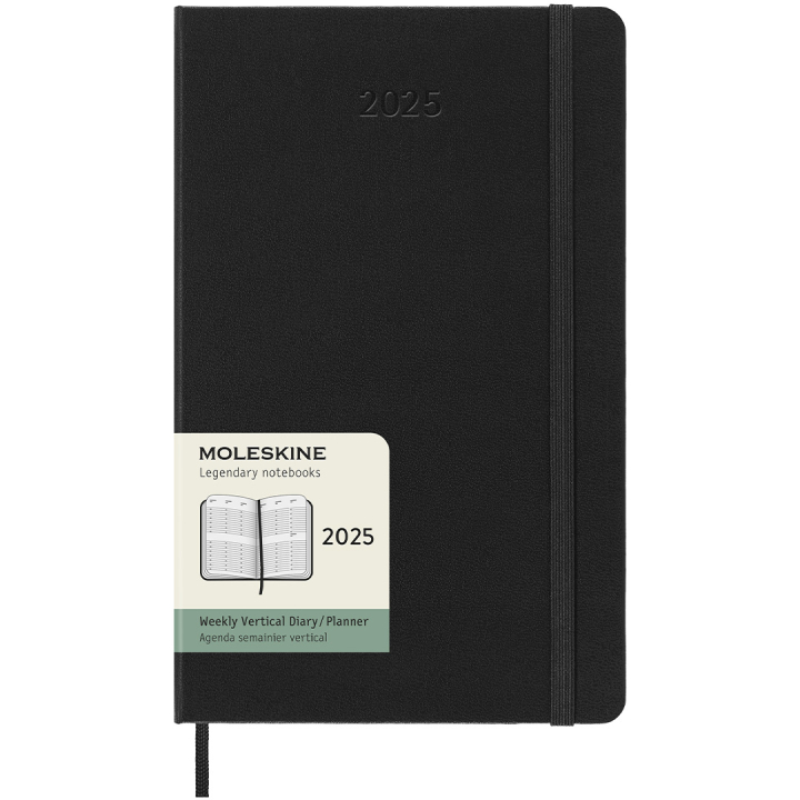 12M Weekly Planner Vertical Hardcover 2025 Large Black i gruppen  Papir & Blokk / Kalendere / 12 md kalendere hos Pen Store (133812)