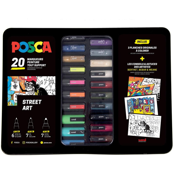 Posca Street Art 20-sett i gruppen Penner / Kunstnerpenner / Akrylmarkers hos Pen Store (133848)