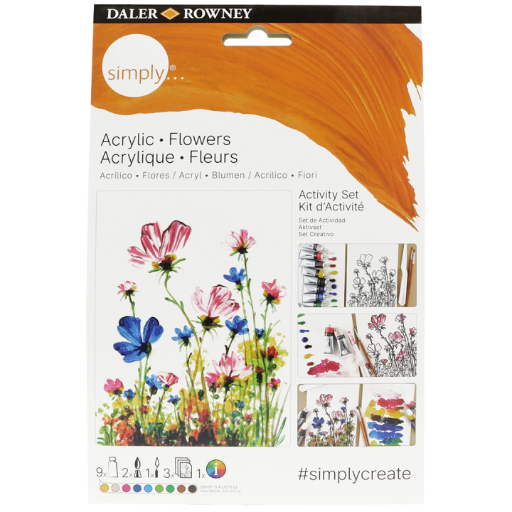 Simply Maling av blomster med akrylmaling trinn for trinn i gruppen Kunstnermateriell / Kunstnerfarge / Akrylmaling hos Pen Store (133865)