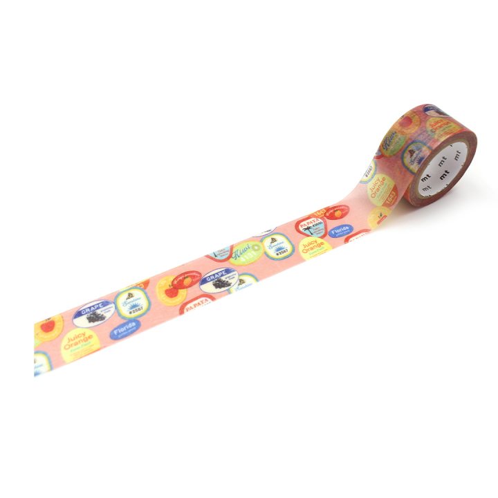 Washi-teip Retrofruitlabel i gruppen Hobby & Kreativitet / Hobbytilbehør / Washi Tape hos Pen Store (134051)