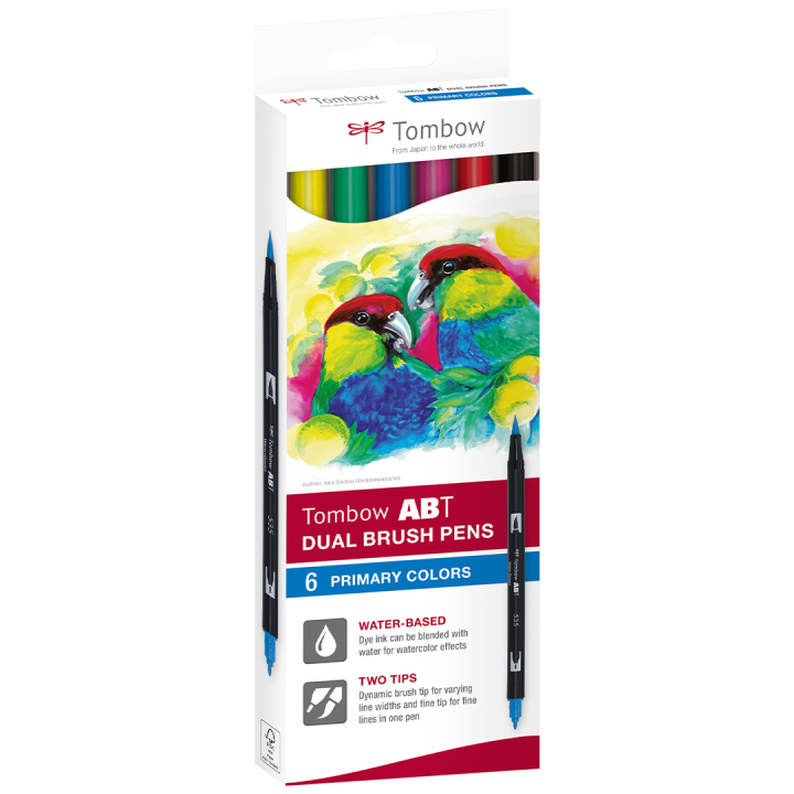 ABT Dual Brush pen 6-set Basic i gruppen Penner / Kunstnerpenner / Penselpenner hos Pen Store (134111)