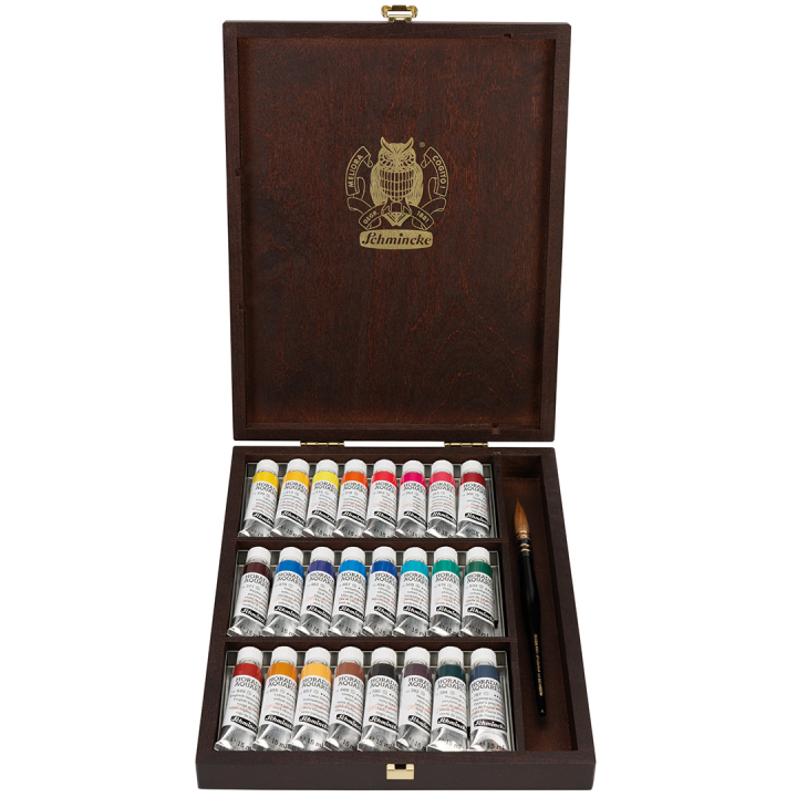 Horadam Aquarell Wooden Box 24x15 ml i gruppen Kunstnermateriell / Kunstnerfarge / Akvarellmaling hos Pen Store (134340)