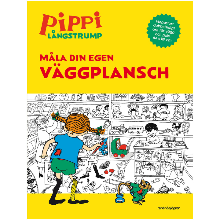 Pippi Langstrømpe - Mal din egen veggplakat i gruppen Kids / Kul og læring / Fargeleggings- og håndverksbøker / Fargebøker  hos Pen Store (134497)