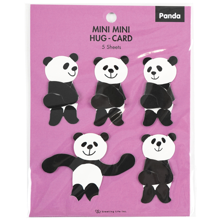 Minikort Panda 5-pakning i gruppen Hobby & Kreativitet / Høytider og sesong / Kort og konvolutter hos Pen Store (134504)