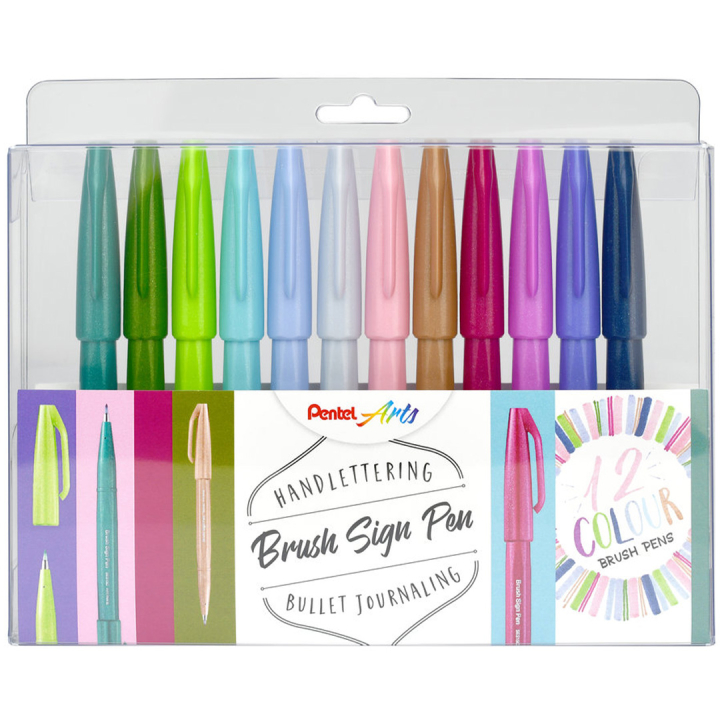 Brush Sign Pen 12-set Pastel i gruppen Penner / Kunstnerpenner / Tusjpenner hos Pen Store (134577)