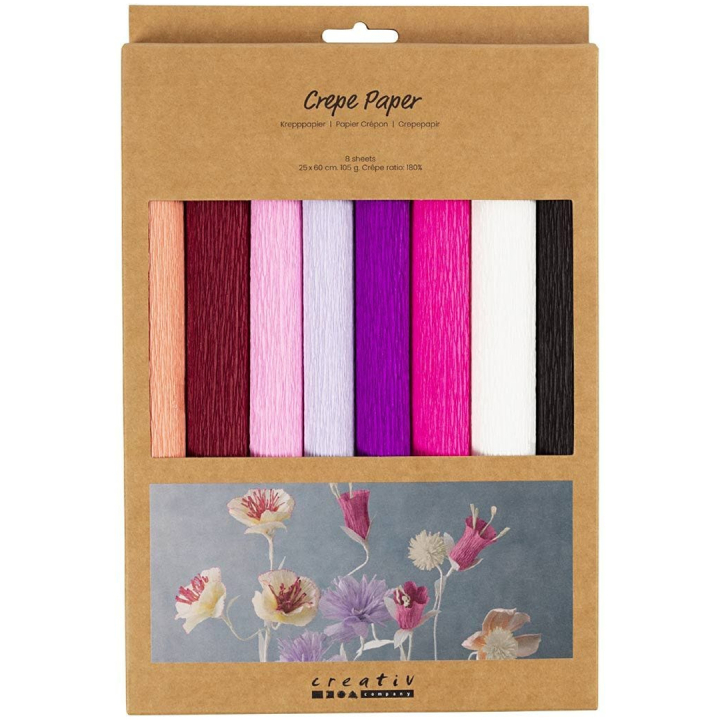 Kreppapir Lilla rosa fargeblanding 8 ark i gruppen Hobby & Kreativitet / Skape / Kreppapir hos Pen Store (134703)