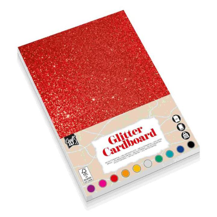 Glitterkartong A4 10-pk Blandet farger i gruppen Kids / Kul og læring / Papir og Tegneblokker / Glitterpapir hos Pen Store (134871)