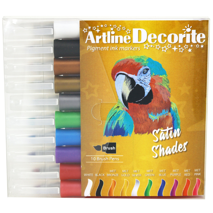 Decorite Brush Marker 10-pakning Satin i gruppen Penner / Kunstnerpenner / Penselpenner hos Pen Store (134999)