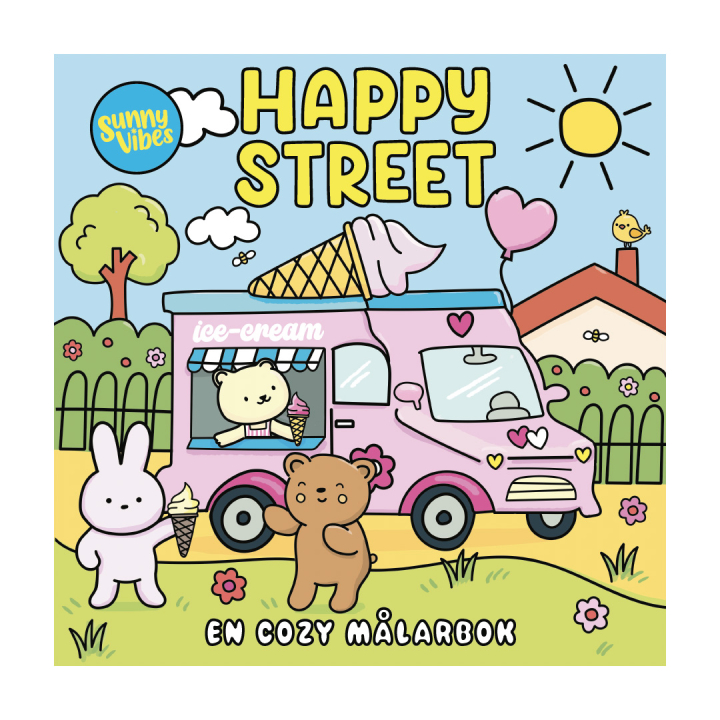 Happy Street : En cozy målarbok i gruppen Hobby & Kreativitet / Bøker / Fargebøker for barn hos Pen Store (135365)
