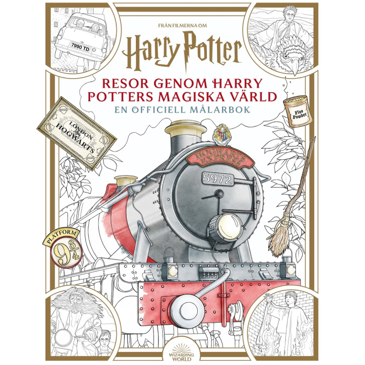 Resor genom Harry Potters magiska värld : en officiell målarbok i gruppen Kids / Kul og læring / Fargeleggings- og håndverksbøker / Fargebøker  hos Pen Store (135394)