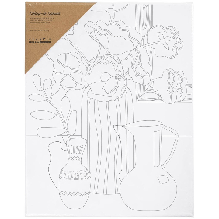 Lerret med trykk 24x30cm 360g Blomsterstilleben i gruppen Kunstnermateriell / Studio / Lerret / Malerlerret akrylfarge hos Pen Store (135414)