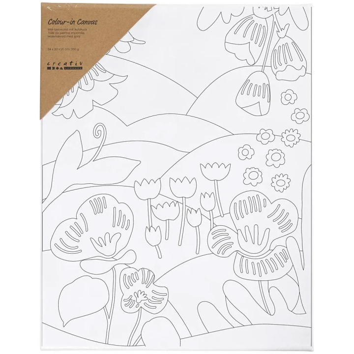 Lerret med trykk 24x30cm 360g Blomstrende landskap i gruppen Kids / Barnehåndverk og maling / Maletilbehør for barn hos Pen Store (135415)