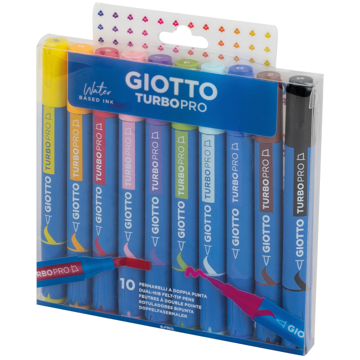 Turbo Pro Dual Tip Marker Pen 10-sett i gruppen Penner / Kunstnerpenner / Akvarellmarkers hos Pen Store (135469)