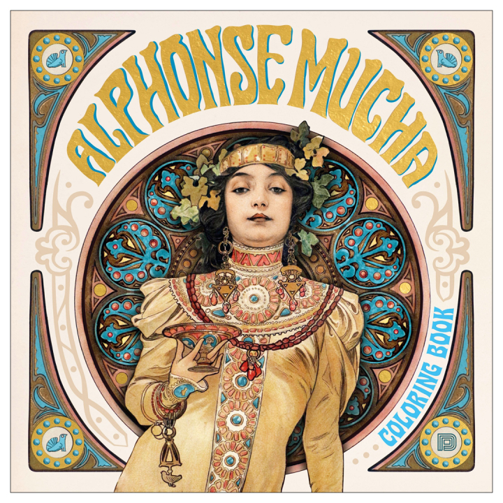 Alphonse Mucha Coloring Book i gruppen Hobby & Kreativitet / Bøker / Fargebøker for voksne hos Pen Store (135494)