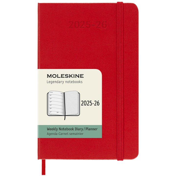 Kalender 18M WeekNote Hard Cover Pocket Red i gruppen  Papir & Blokk / Kalendere / 18 md kalendere hos Pen Store (135601)