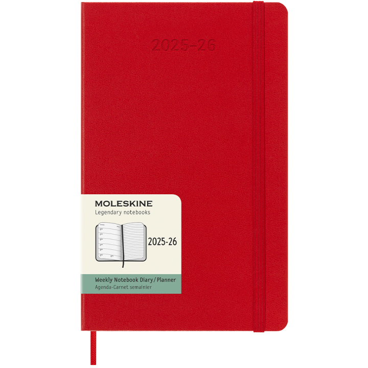 Kalender 18M WeekNote Hard Cover Large Red i gruppen  Papir & Blokk / Kalendere / 18 md kalendere hos Pen Store (135602)