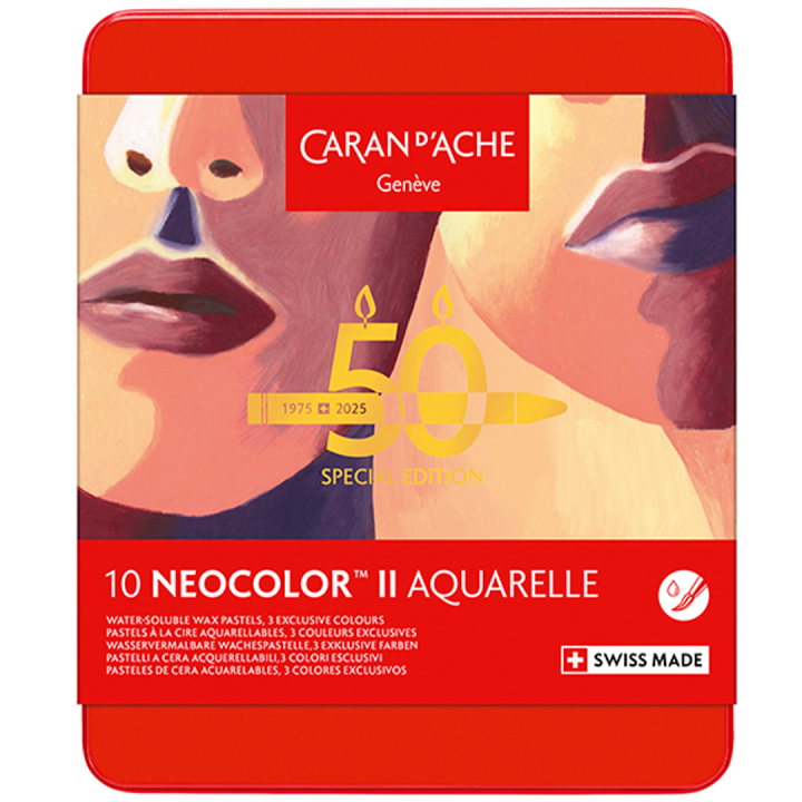 Neocolor II Aquarelle 50 Years Portrait 10-sett i gruppen Kunstnermateriell / Kunstnerfarge / Pastell / Vokspasteller hos Pen Store (135629)
