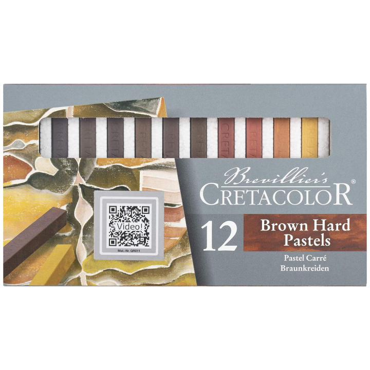 Pastellkritt Harde Brun/Rød 12-sett i gruppen Kunstnermateriell / Kritt og blyanter / Pastellkritt hos Pen Store (135651)