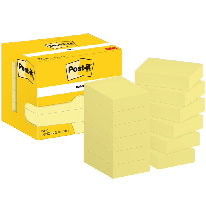 Post‑it 38×51 gul 12‑pakning i gruppen  Papir & Blokk / Skrive og ta notater / Post-it og notisblokker hos Pen Store (135708)