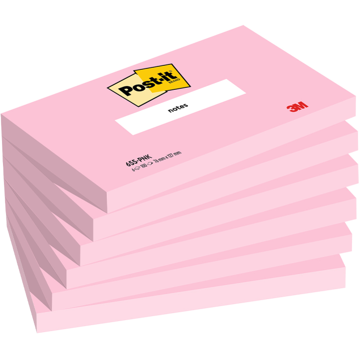 Post-it 76×127 Neonrosa 6-pakning i gruppen  Papir & Blokk / Skrive og ta notater / Post-it og notisblokker hos Pen Store (135715)