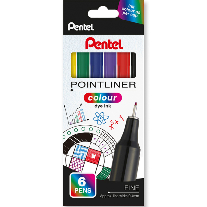 Pointliner Colour 6-sett i gruppen Penner / Kunstnerpenner / Tusjpenner hos Pen Store (135772)