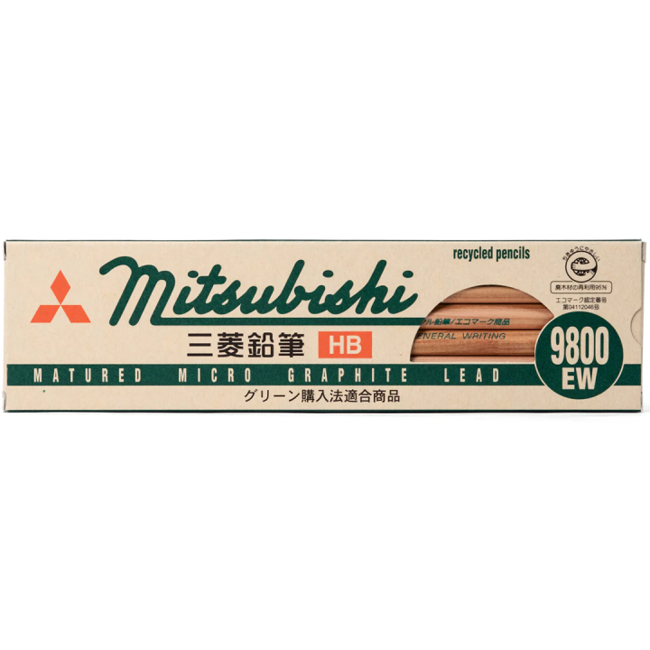 Blyant Mitsubishi 9800EW 12-pakning i gruppen Kunstnermateriell / Kritt og blyanter / Grafitt og blyant hos Pen Store (135801_r)