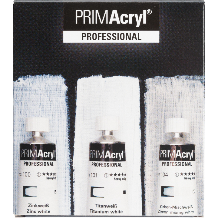 PRIMAcryl Akrylmaling 35 ml Hvit 3-sett i gruppen Kunstnermateriell / Kunstnerfarge / Akrylmaling hos Pen Store (136015)