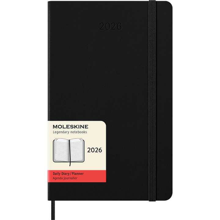 Kalender 12M Daily 2026 Hardcover Large Black i gruppen  Papir & Blokk / Kalendere / 12 md kalendere hos Pen Store (136081)