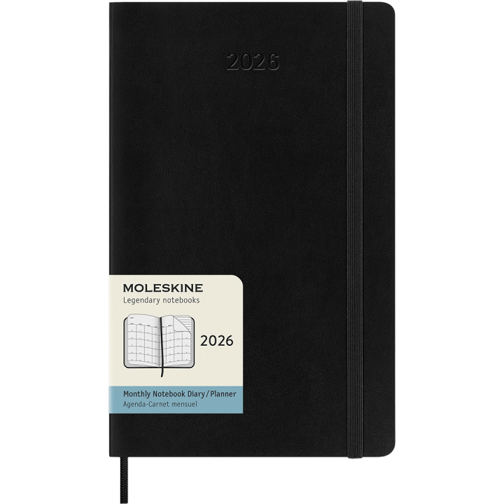 Kalender 12M Monthly 2026 Softcover Large Black i gruppen  Papir & Blokk / Kalendere / 12 md kalendere hos Pen Store (136097)